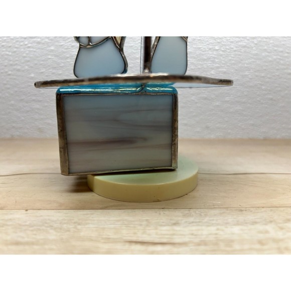 Vtg Christmas Angels Stained Glass Sankyo Japan Music Box Carousel Amazing Grase - Picture 8 of 11